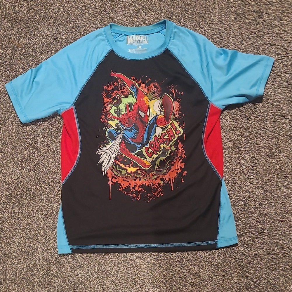 Spiderman Kids Swim Shirt - Blue and Red